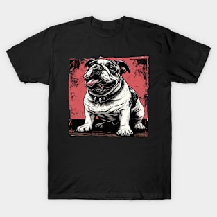 Retro Art Bulldog Dog Lover T-Shirt